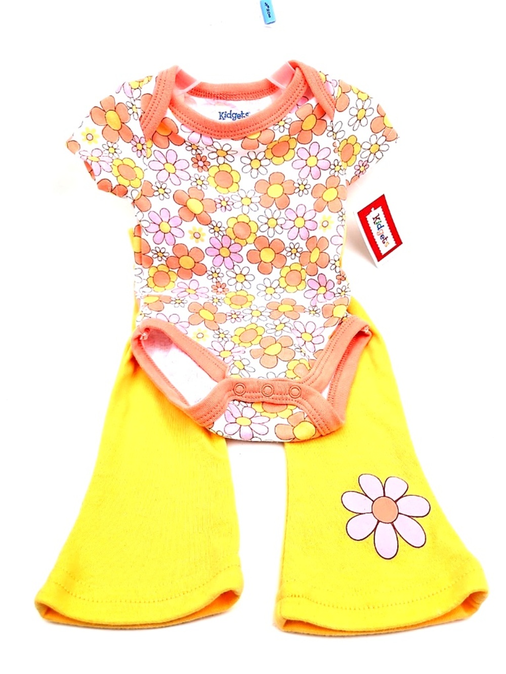 Kidgets Baby Outfit Set Size 3/6m Girls Bodysuit Pants Floral Flowers Snap